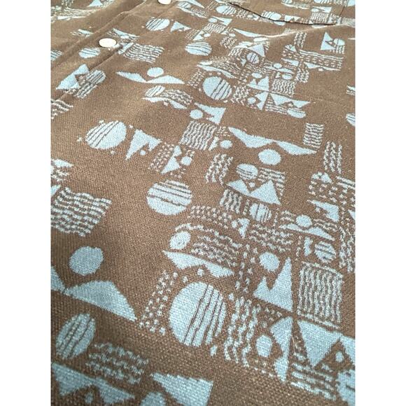 KAVU Men Narwhal Shirt L All Over Print Long Sleeve Button Up Mountain Scene - Picture 4 of 11